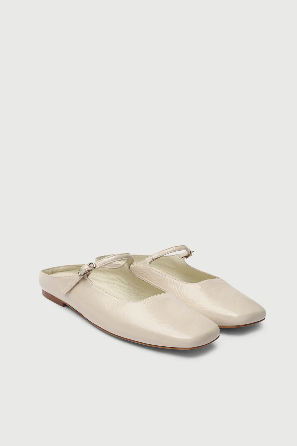 Aria Mule in Cream Patent Leather - Image 3