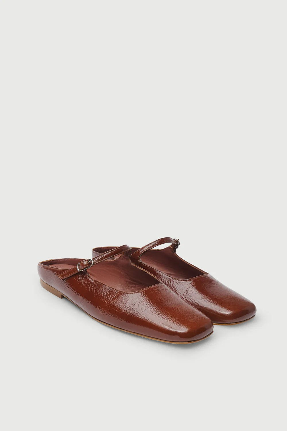 Aria Mule in Saddle-coloured Patent Leather - Image 3