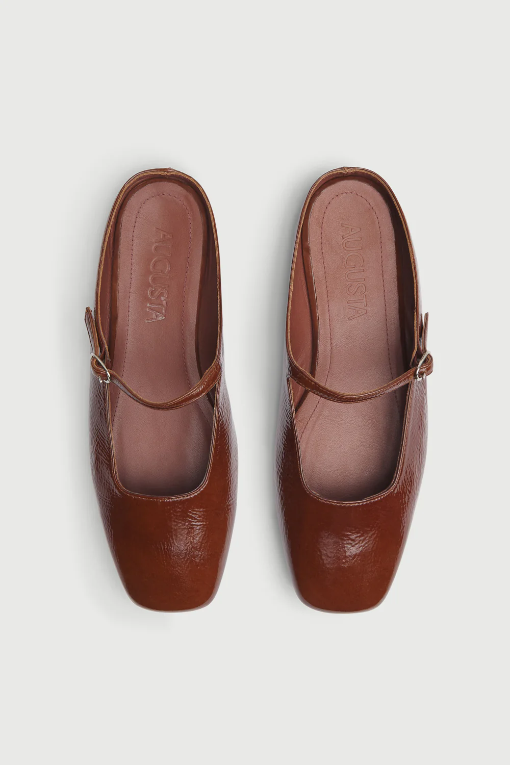 Aria Mule in Saddle-coloured Patent Leather - Image 5