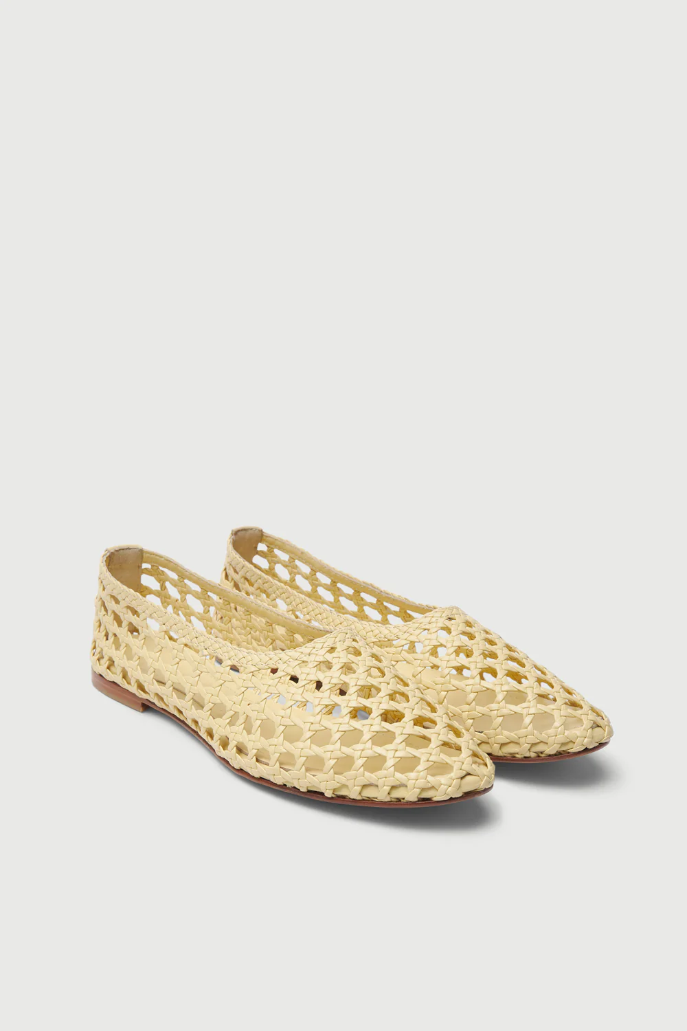 Ava Ballet Flats in Vanilla Woven Leather - Image 3