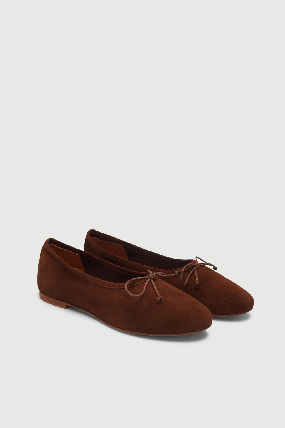 Ava Ballet Flats in Chocolate Suede - Image 3