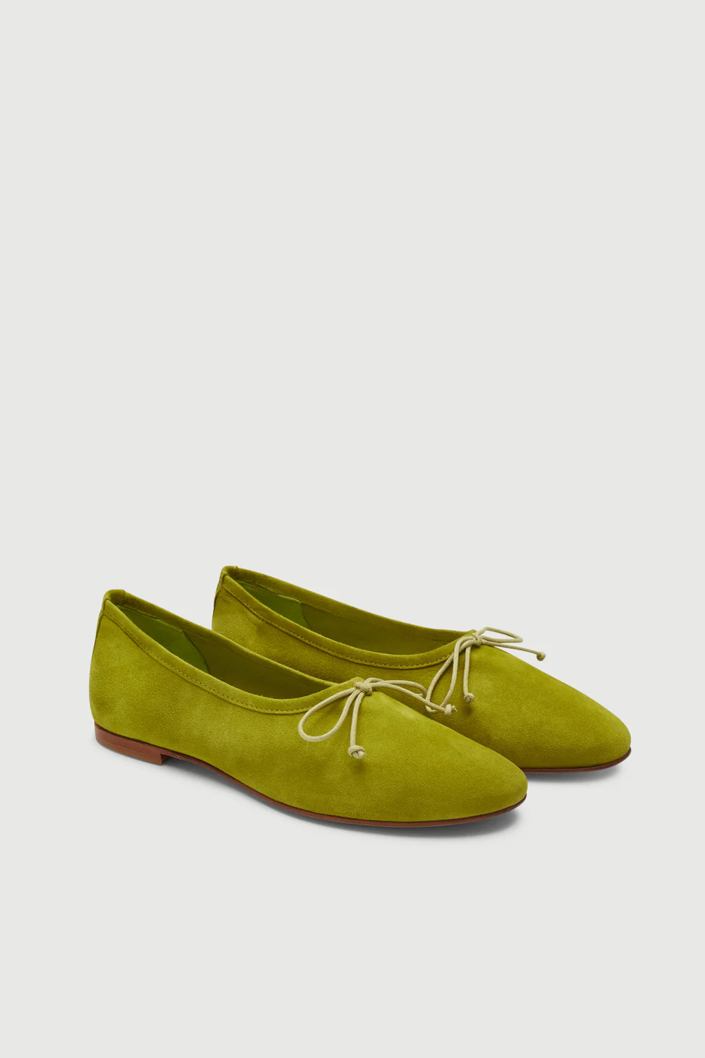 Ava Ballet Flats in Lime Suede - Image 3