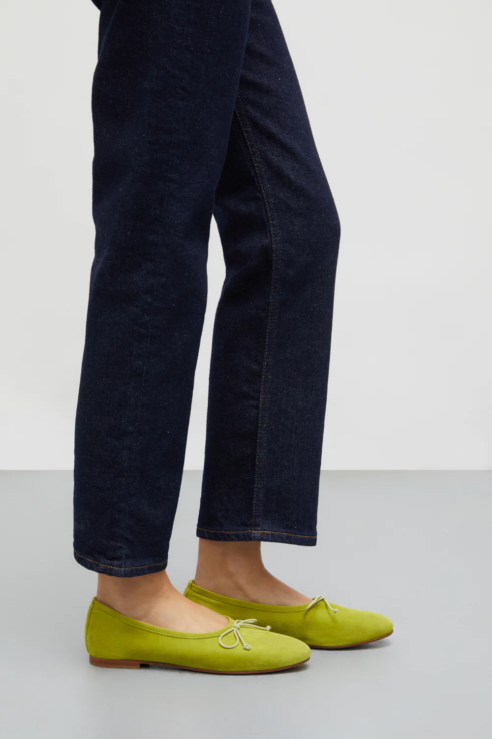 Ava Ballet Flats in Lime Suede - Image 6