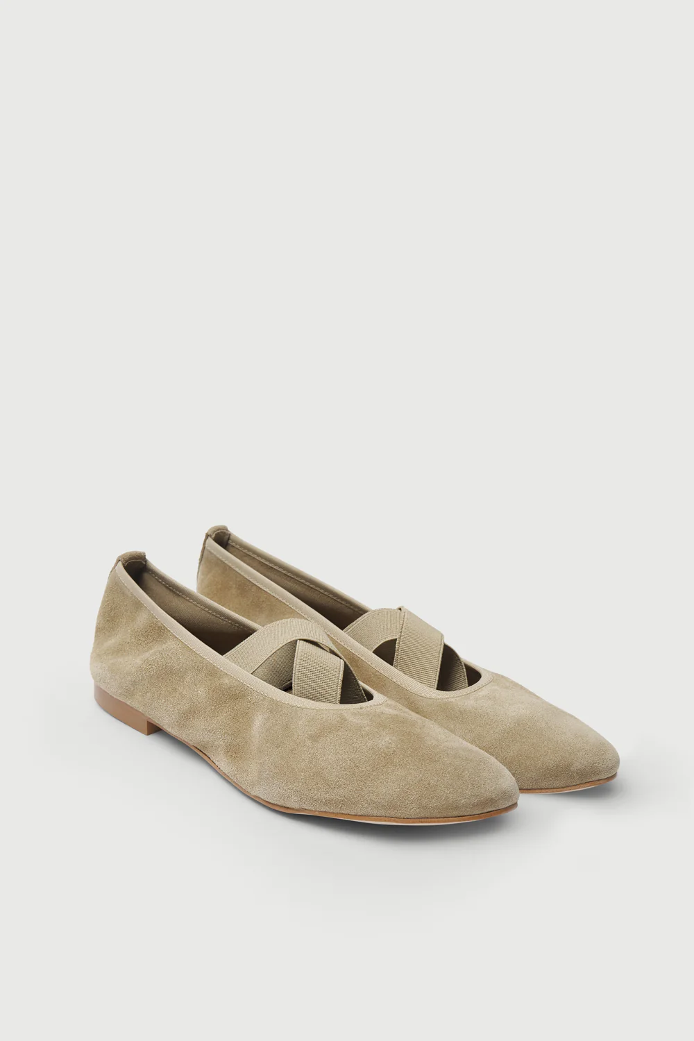 Bettina Ballet Flats in Beige Suede - Image 3