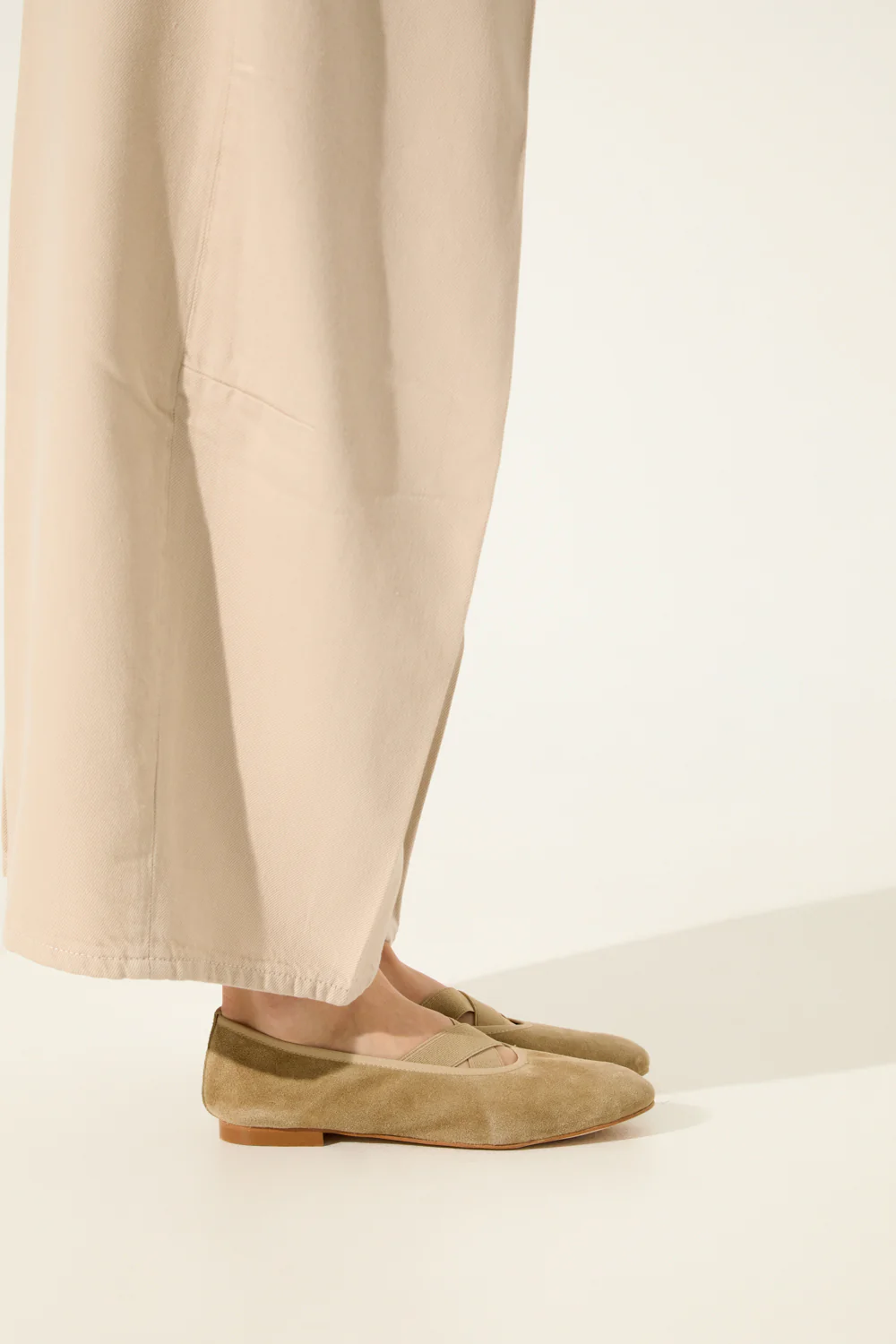 Bettina Ballet Flats in Beige Suede - Image 6