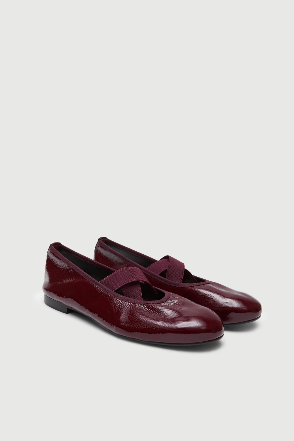 Bettina Ballet Flats in Burgundy Patent Leather - Image 3