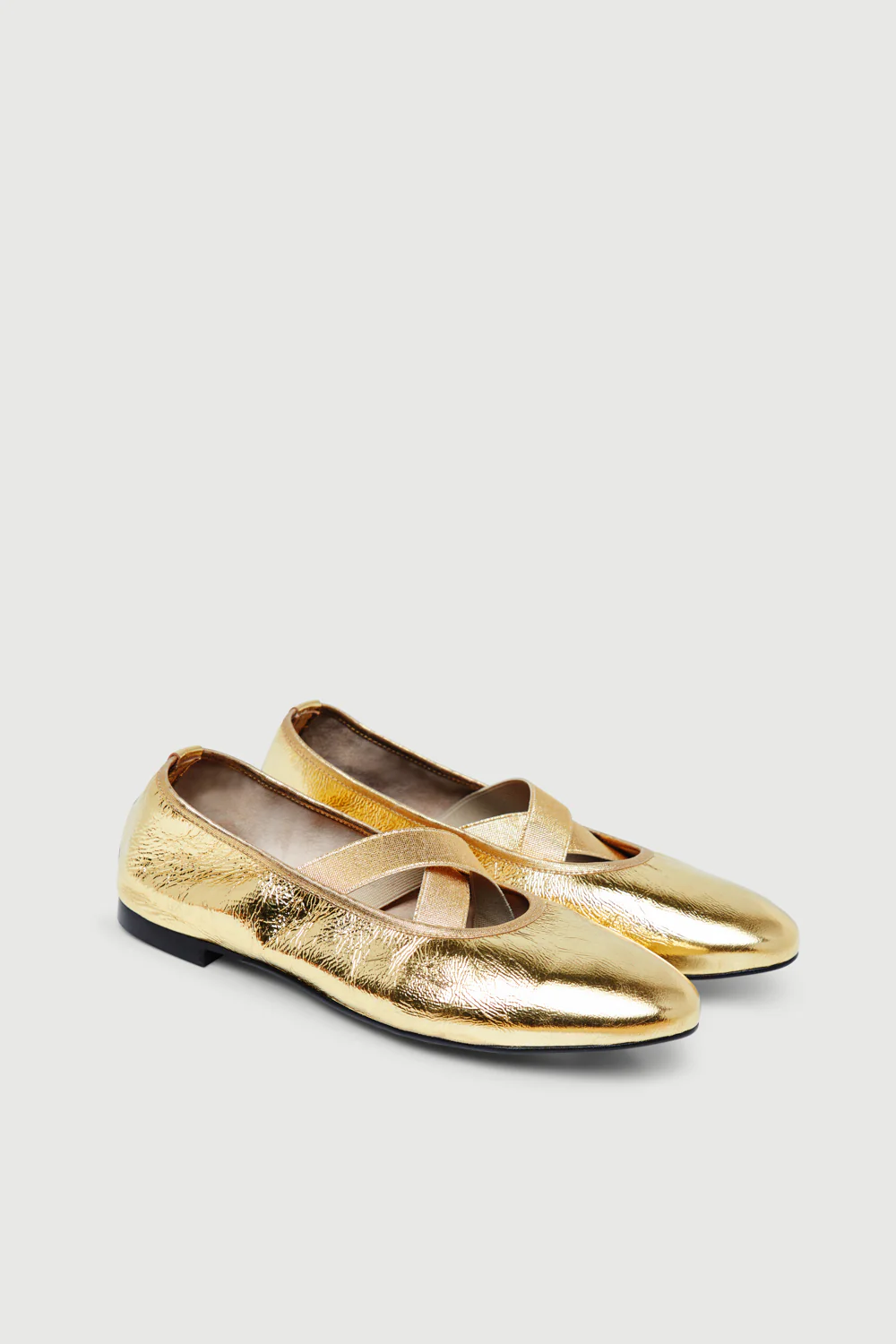 Bettina Ballet Flats in Gold Leather - Image 3