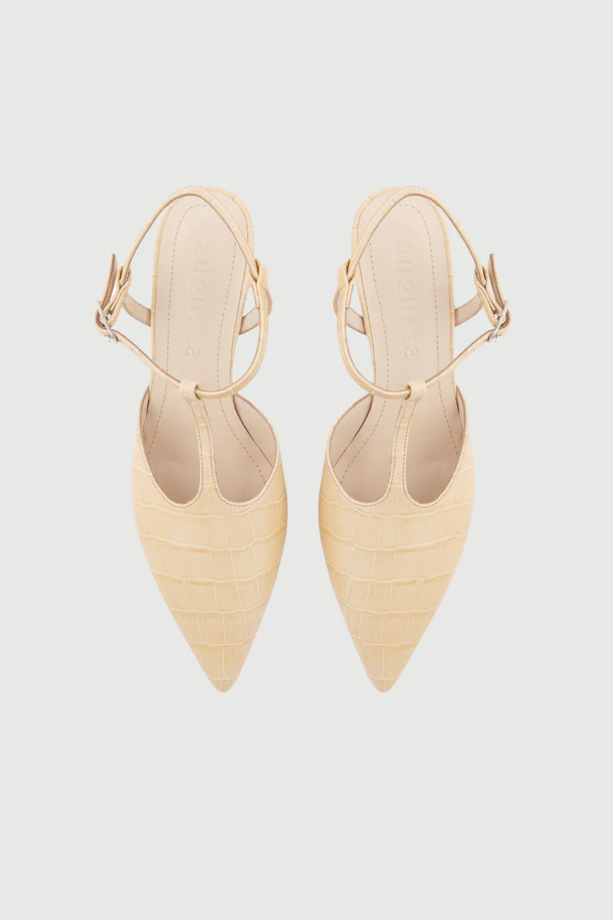 Camila Pumps in Vanilla croc-effect Leather - Image 5