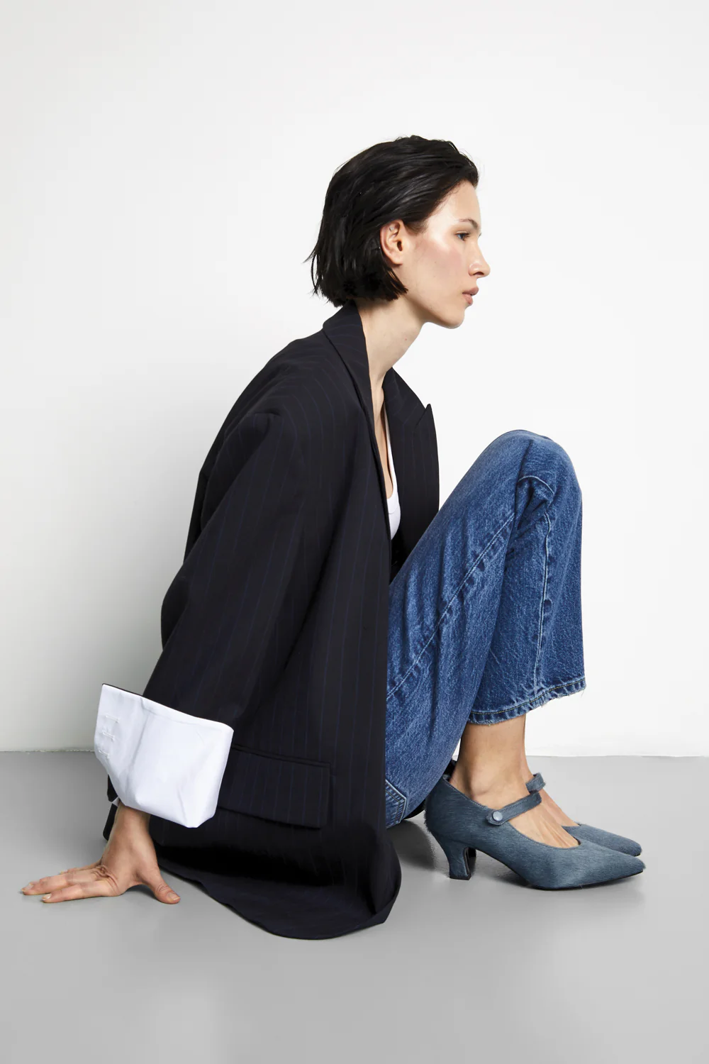Carmen Pumps in Grey Calf Hair - Image 4