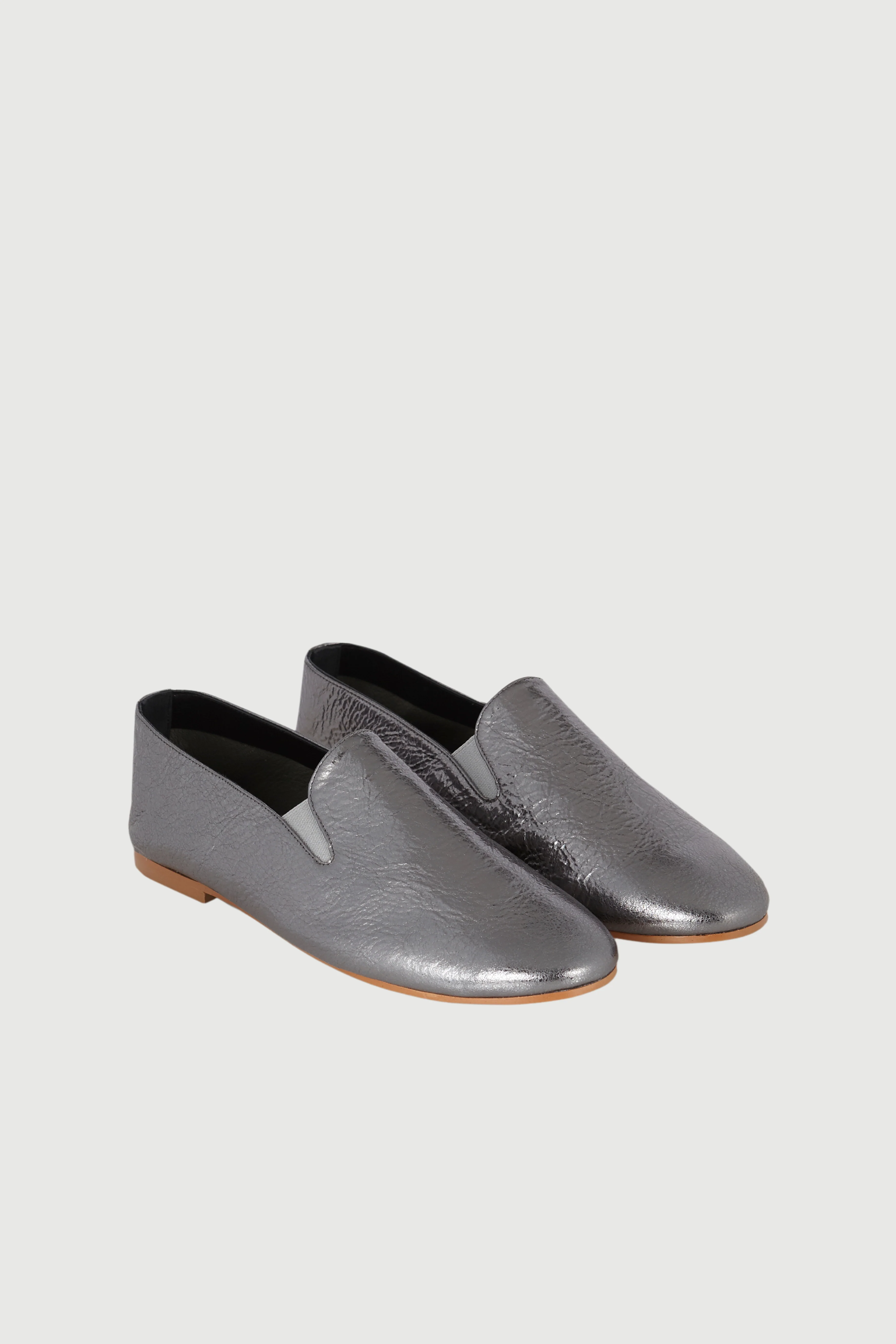 Cleo Loafers in Silver Leather - Image 3