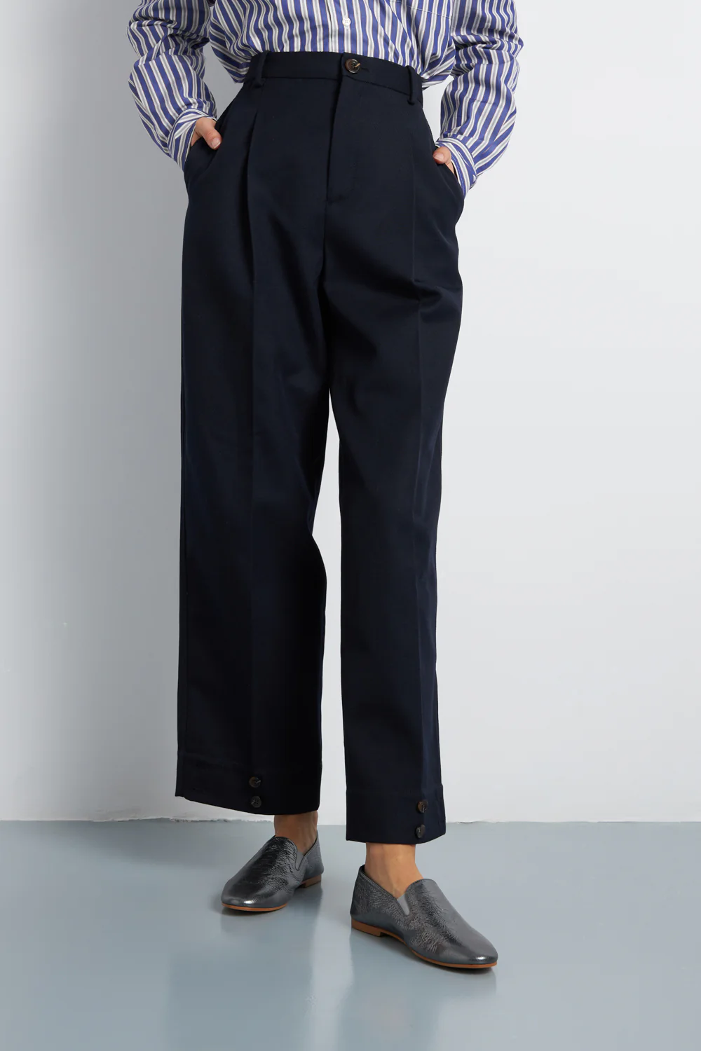 Cleo Loafers in Silver Leather - Image 4