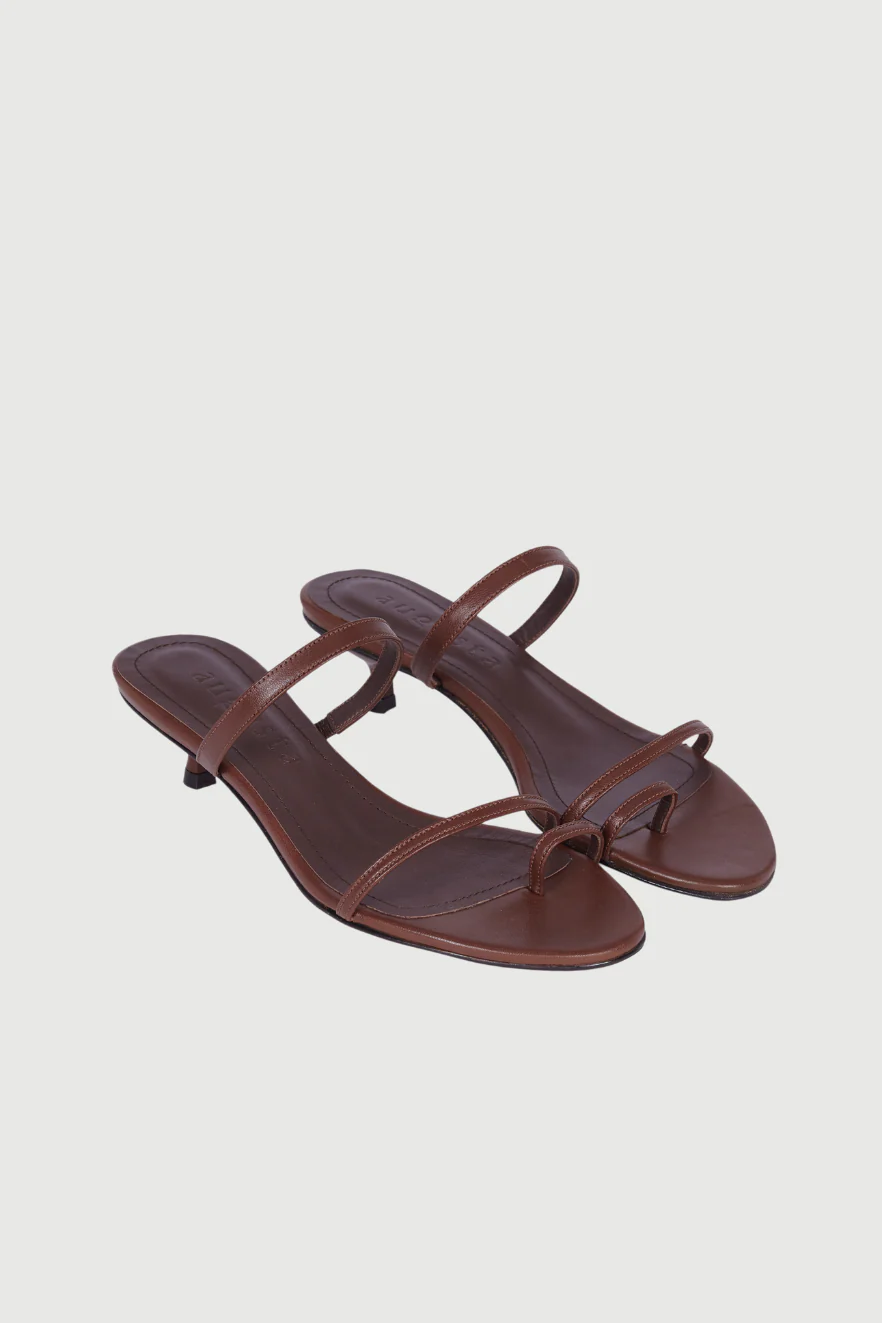 Daisy Sandals in Chocolate Leather - Image 3