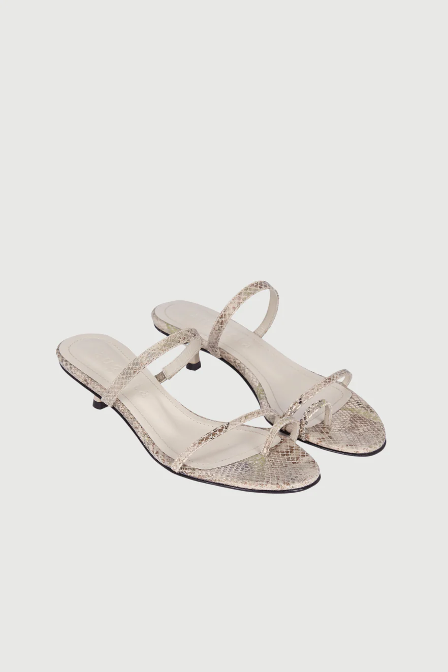 Daisy Sandals in Snake-Effect Leather - Image 3
