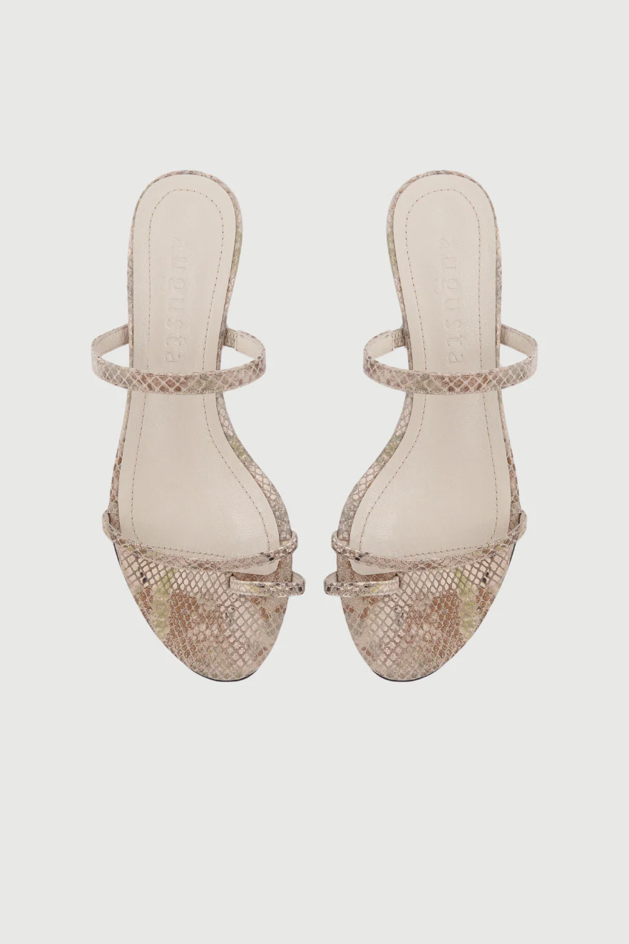 Daisy Sandals in Snake-Effect Leather - Image 4