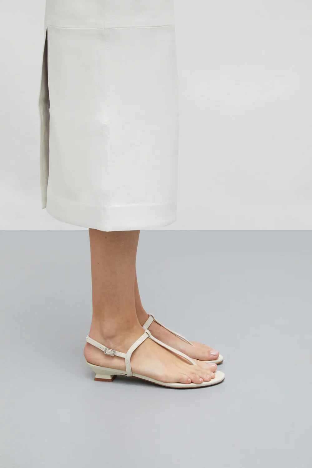 Daphne Sandals in Ivory Patent Leather - Image 4