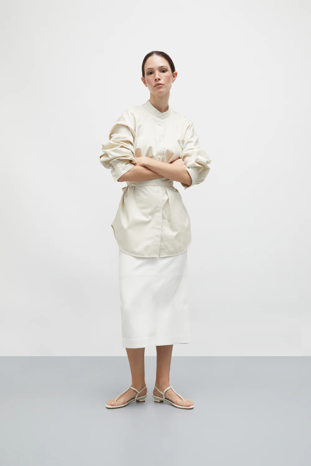 Daphne Sandals in Ivory Patent Leather - Image 6