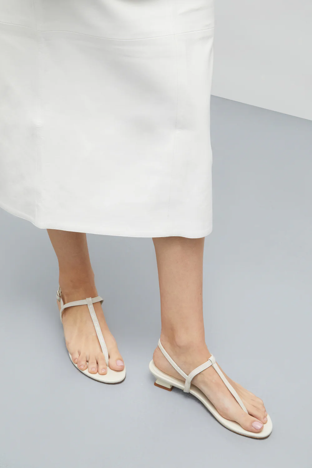 Daphne Sandals in Ivory Patent Leather - Image 7
