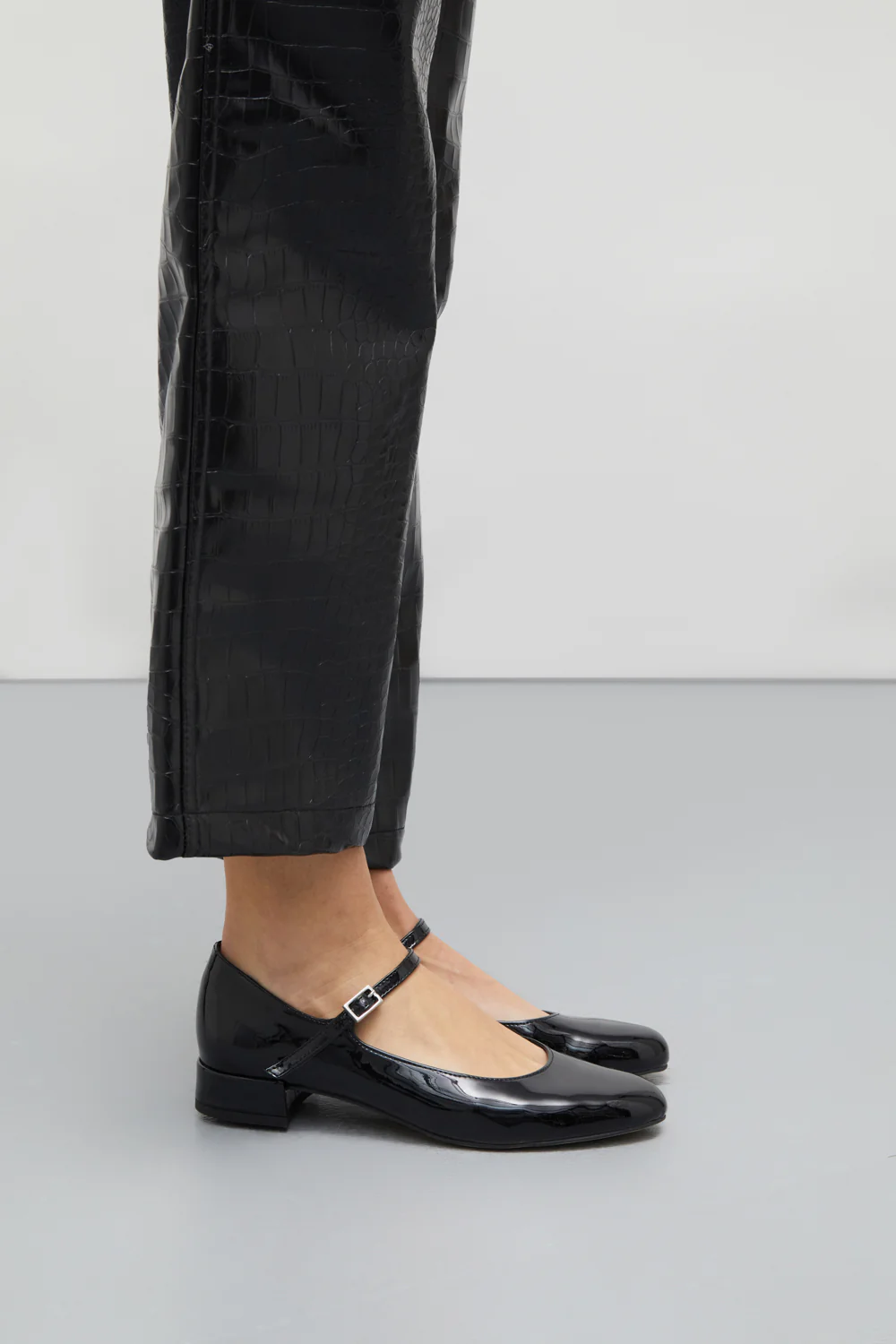 Emilia Mary Janes in Black Patent Leather - Image 5