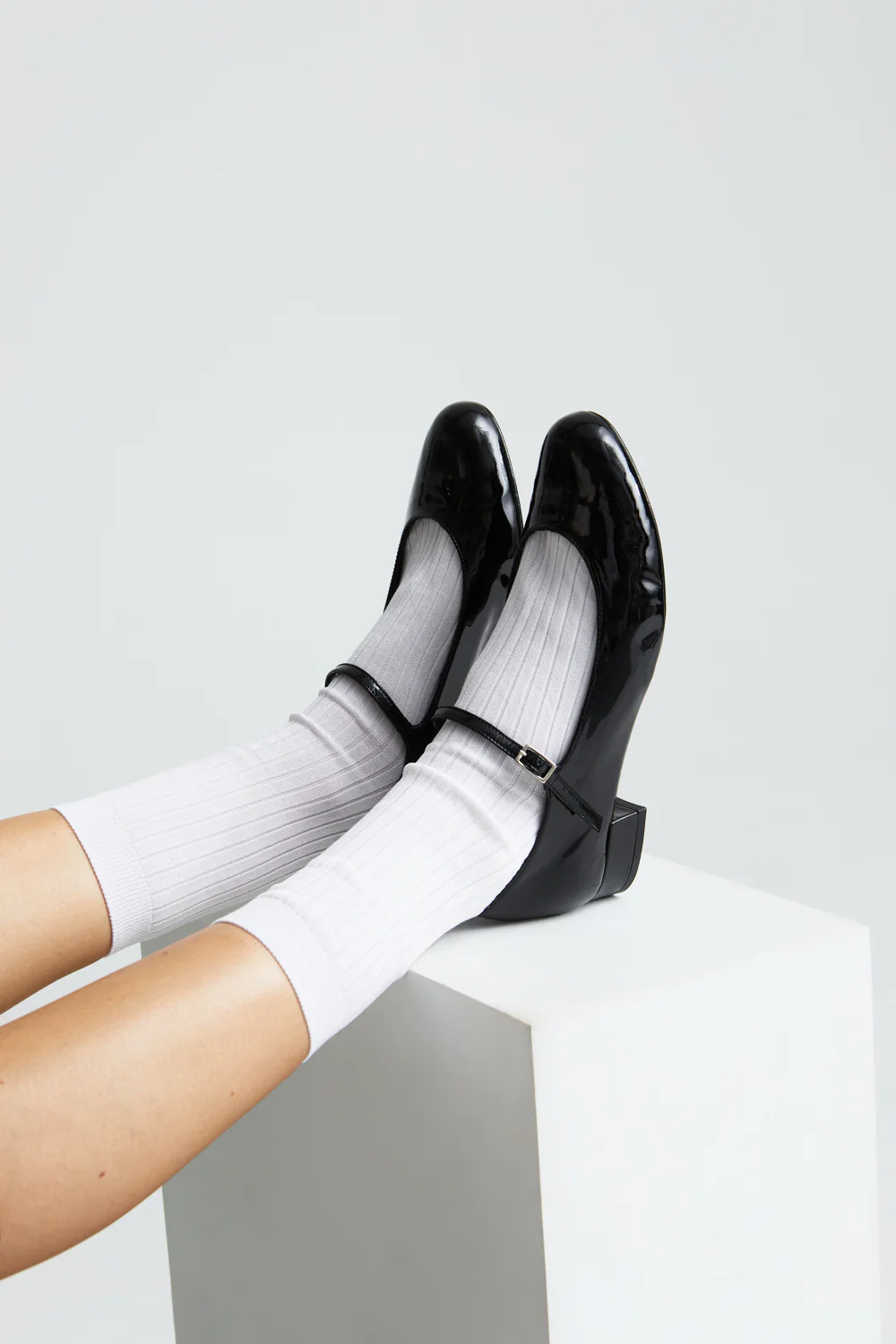 Emilia Mary Janes in Black Patent Leather - Image 7