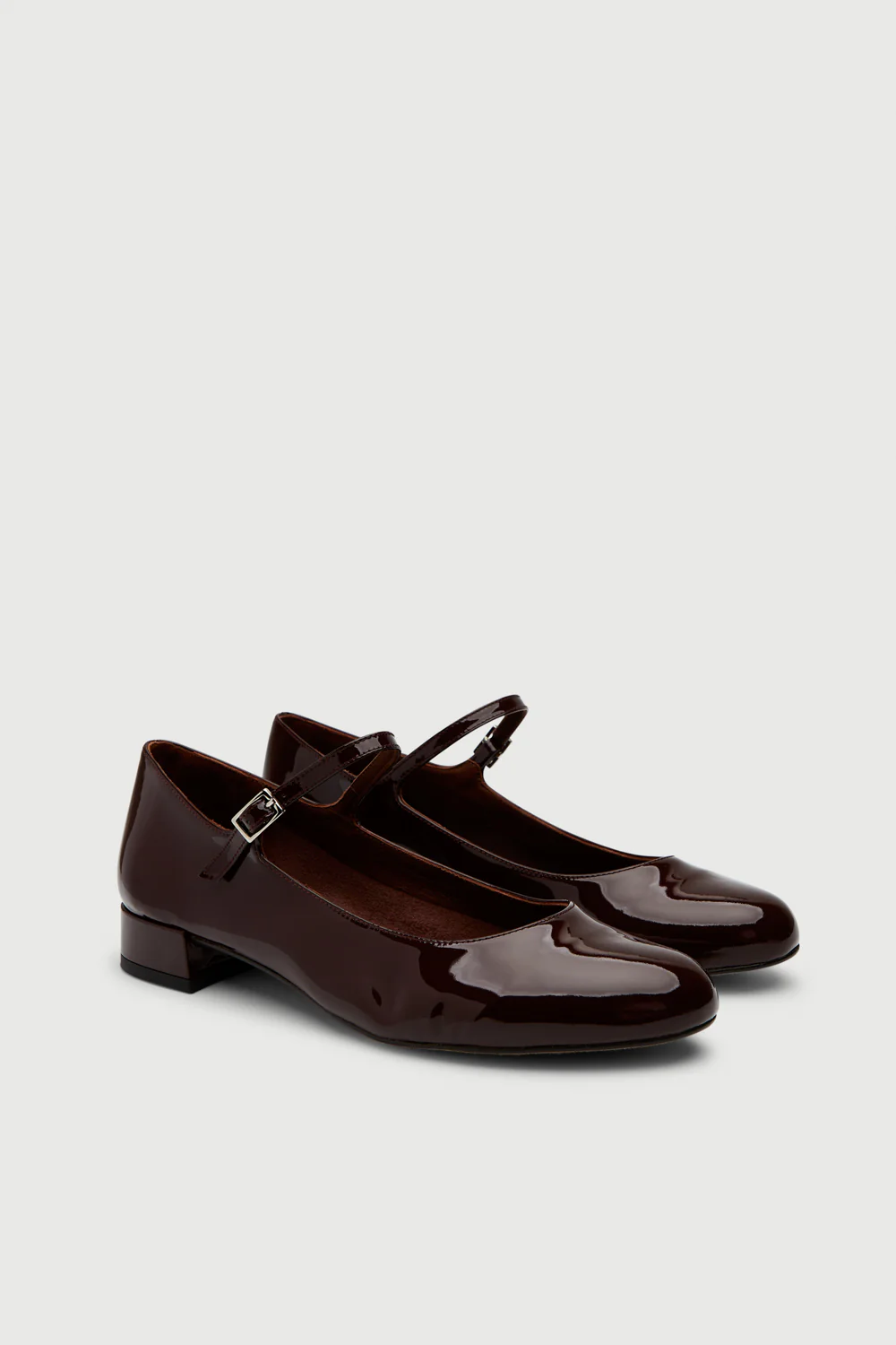Emilia Mary Janes in Chocolate Patent Leather - Image 3
