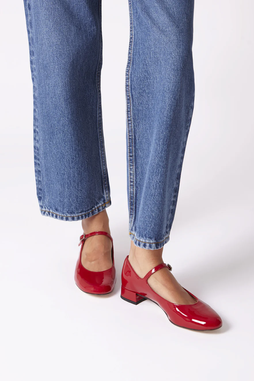 Emilia Mary Janes in Red Patent Leather - Image 4
