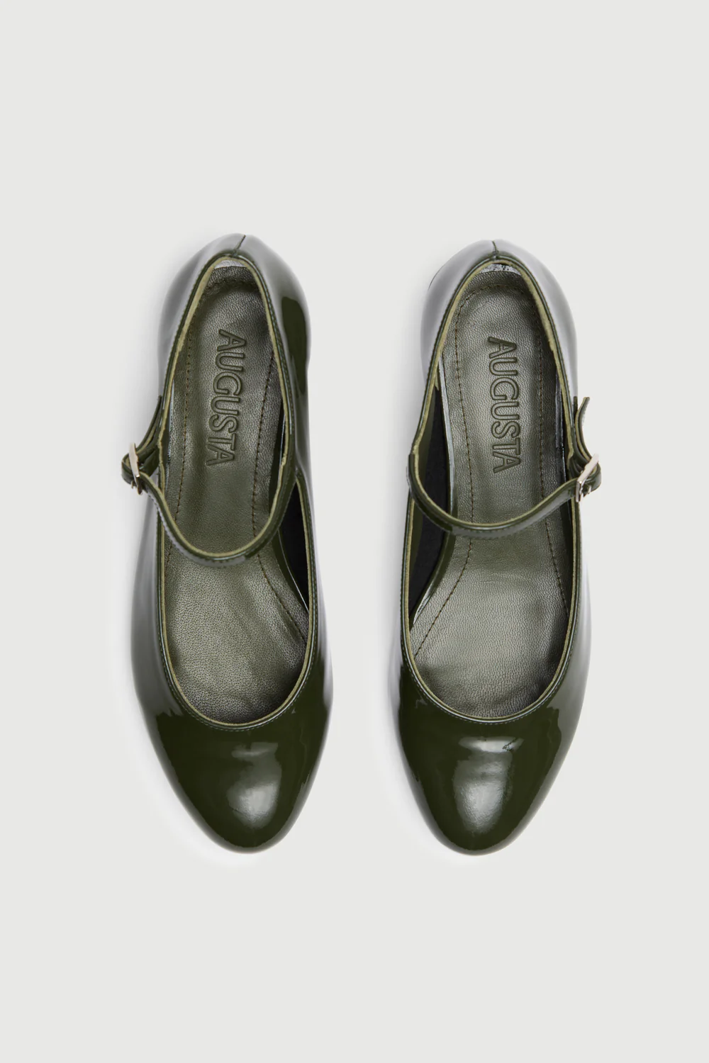 Emilia Mary Janes in Khaki Patent Leather - Image 5
