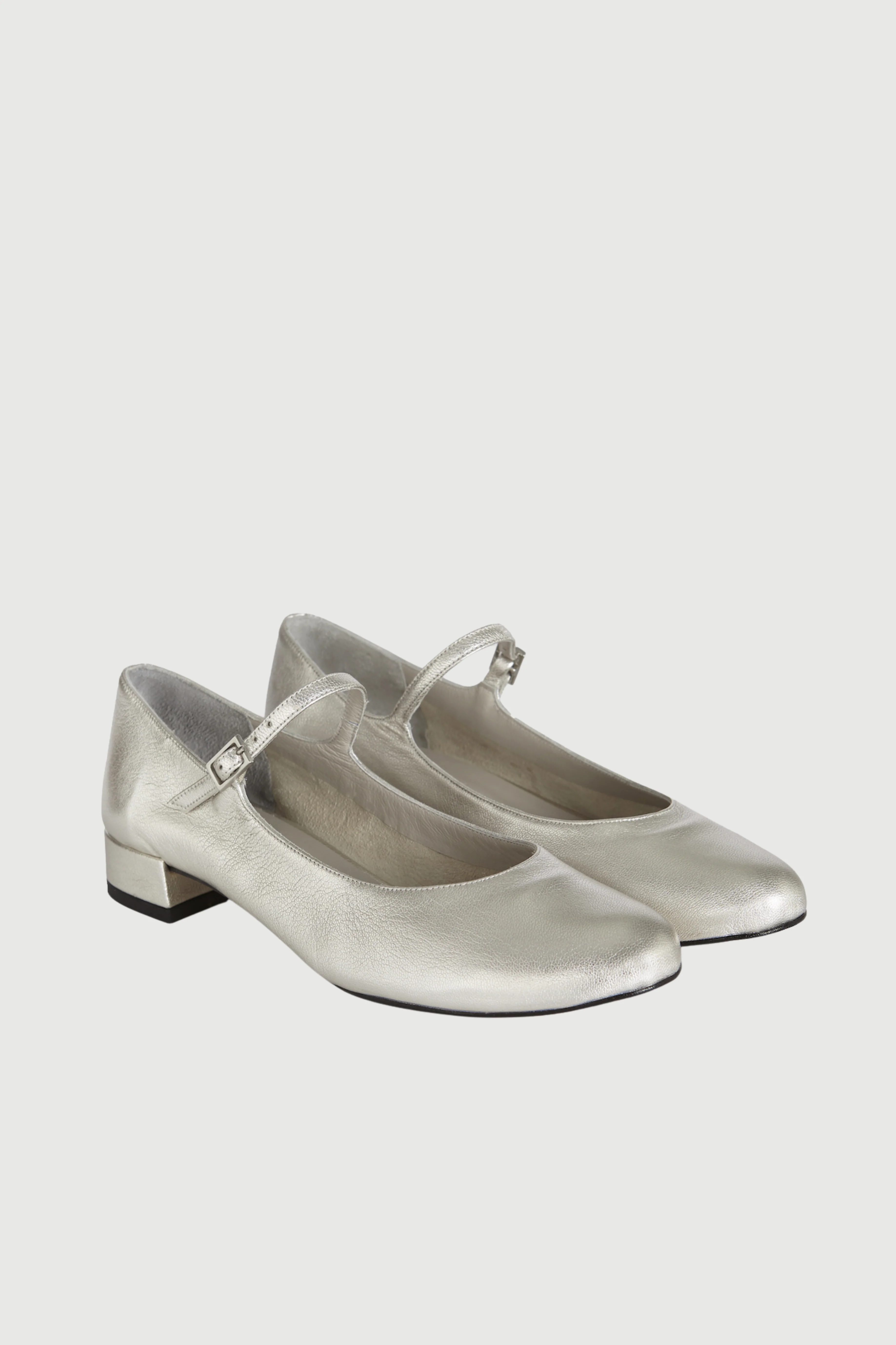 Emilia Mary Janes in Silver Leather - Image 3