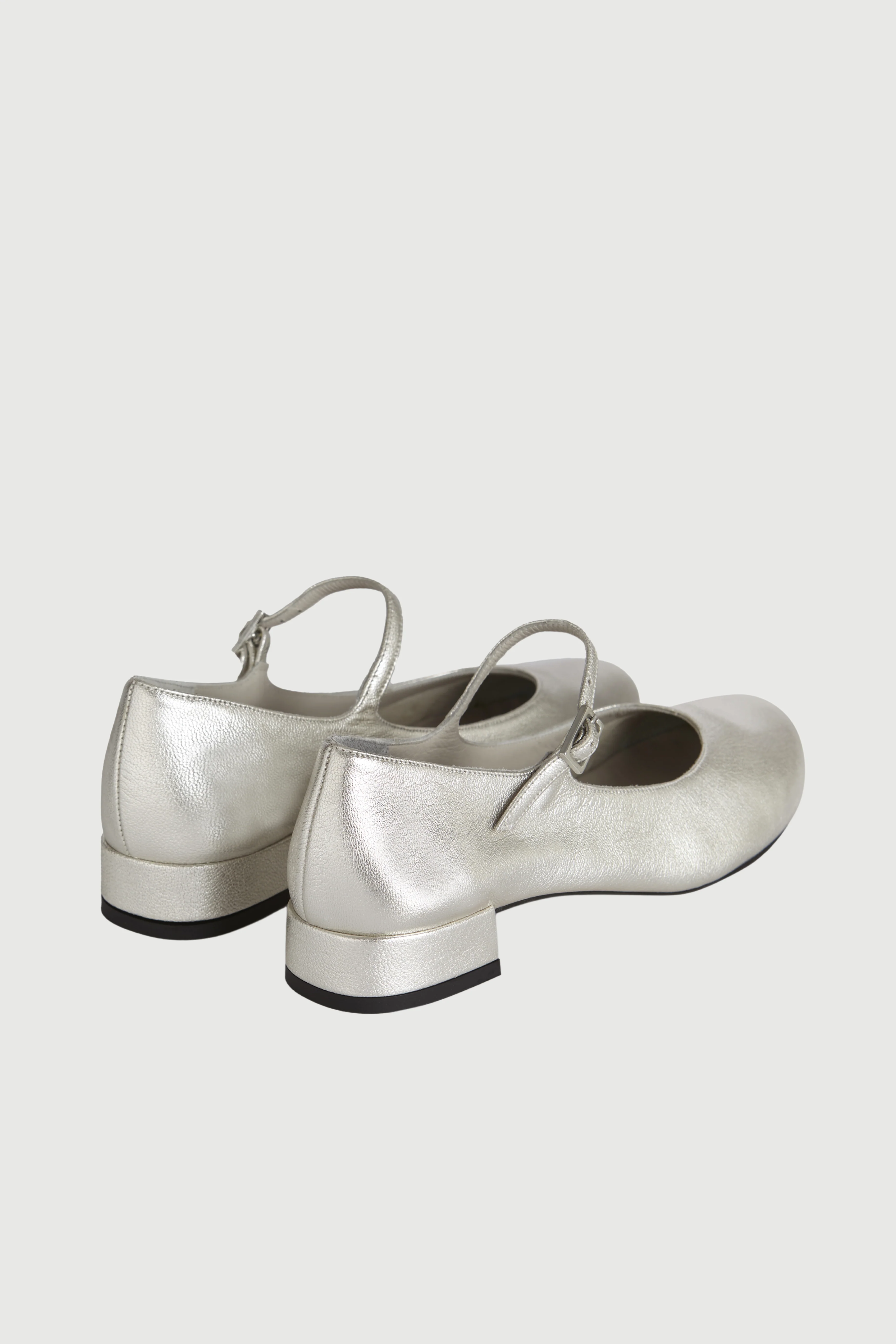 Emilia Mary Janes in Silver Leather - Image 6
