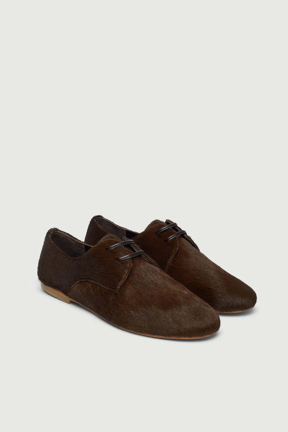 Emma Oxford Flats in Brown Calf Hair - Image 3