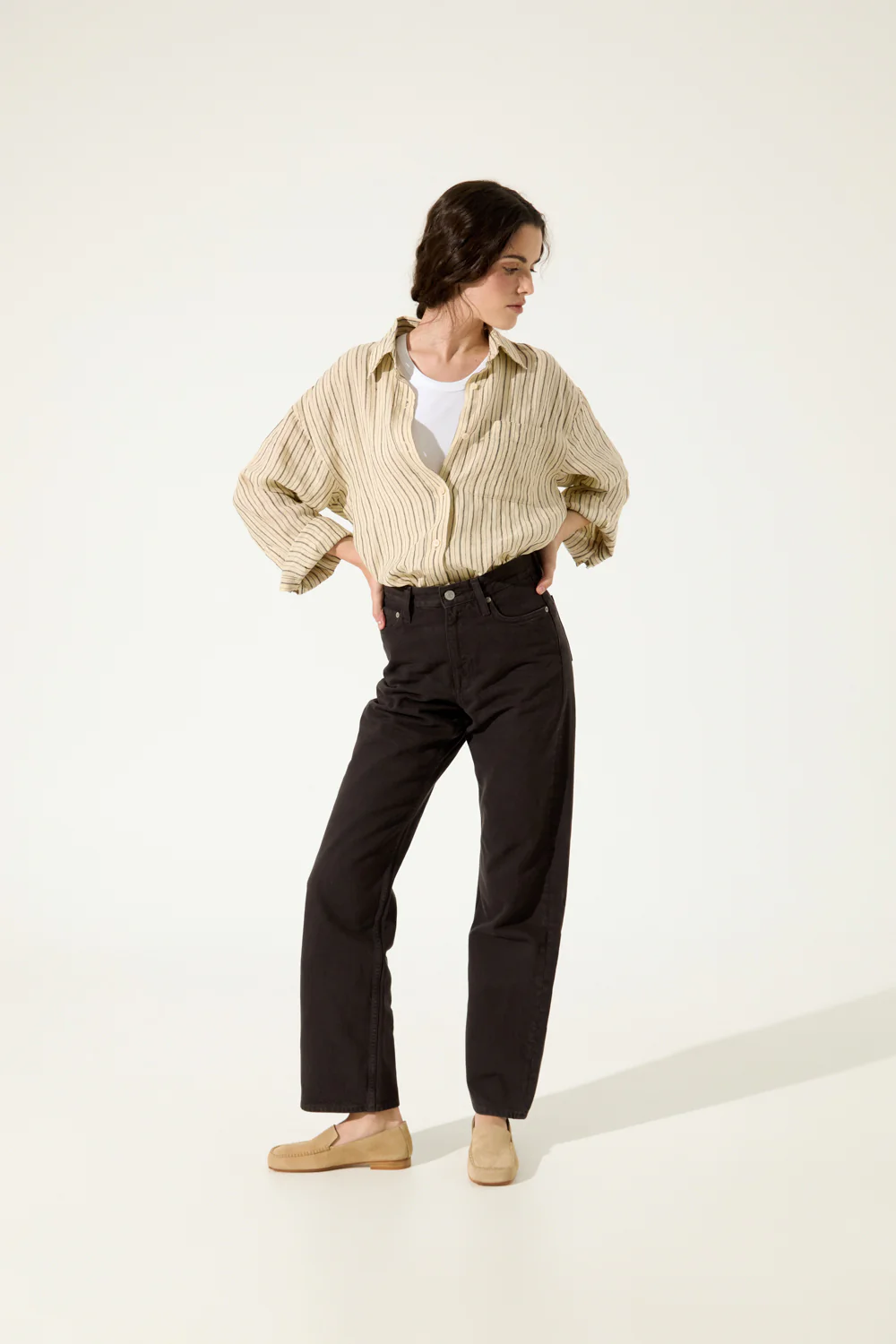 Gaia Loafers in Beige Suede - Image 6