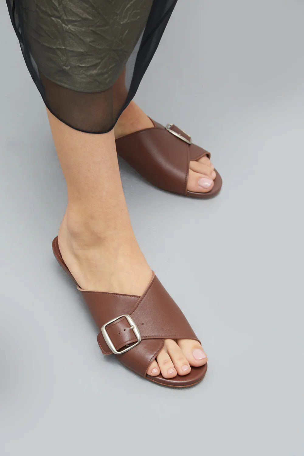 Grace Sandals in Chocolate Leather - Image 7
