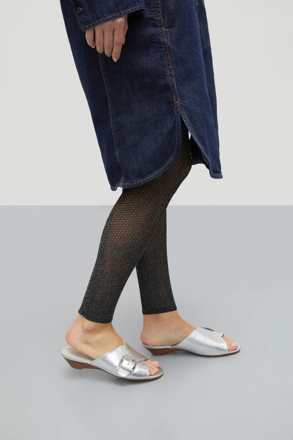 Grace Sandals in Silver Leather - Image 6