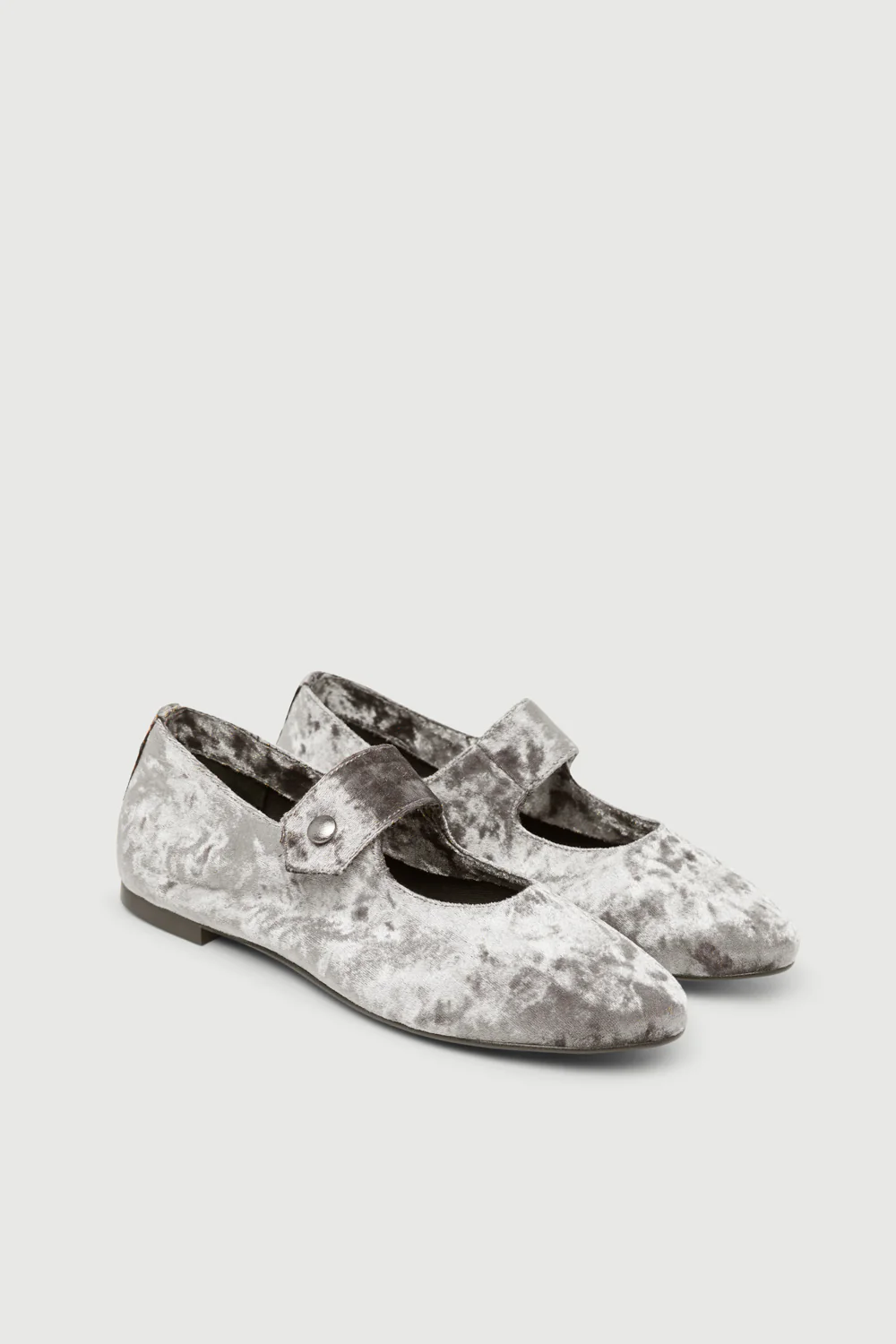 Greta Mary Janes in Grey Velvet - Image 3
