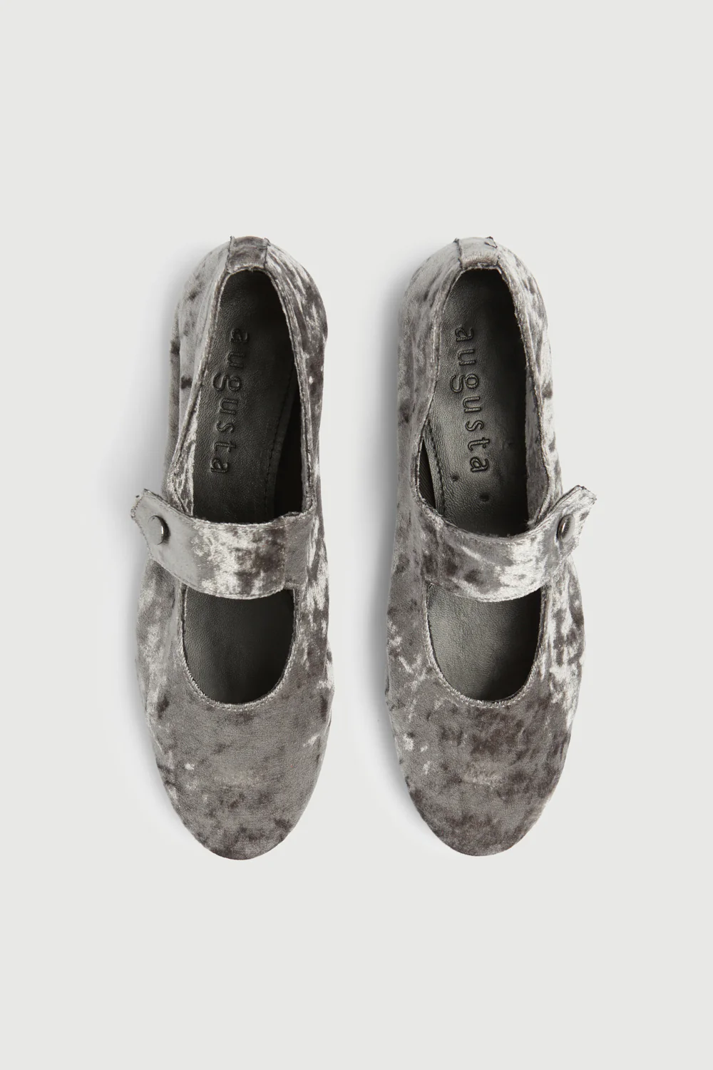 Greta Mary Janes in Grey Velvet - Image 5