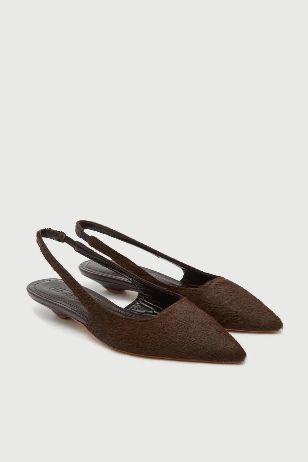 Harper Slingback Flats in Chocolate Calf Hair - Image 3