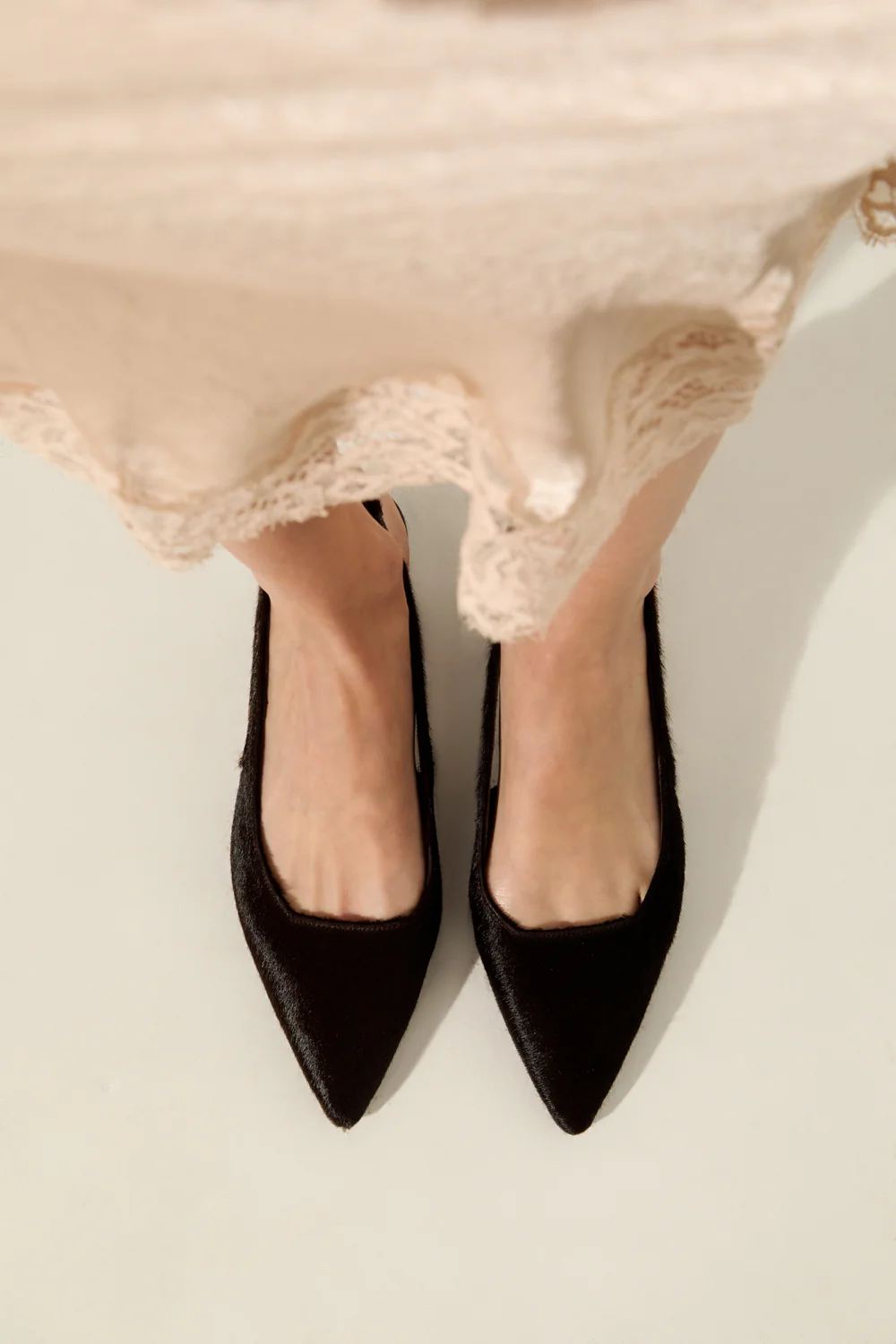 Harper Slingback Flats in Chocolate Calf Hair - Image 4