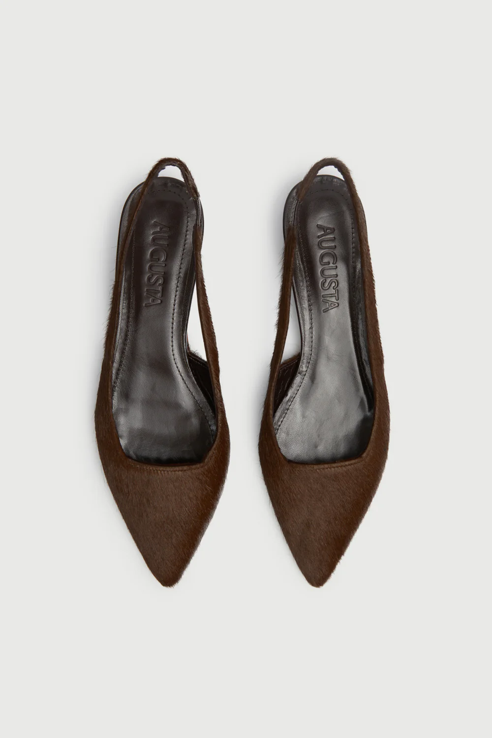 Harper Slingback Flats in Chocolate Calf Hair - Image 5