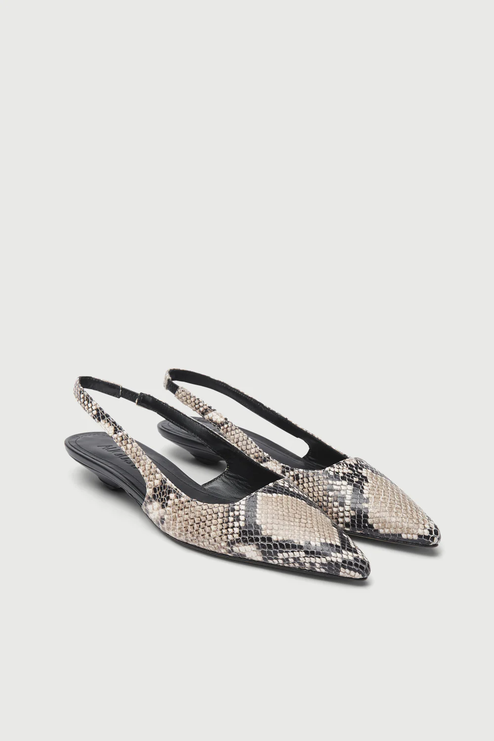 Harper Slingback Flats in Snake Print Leather - Image 3