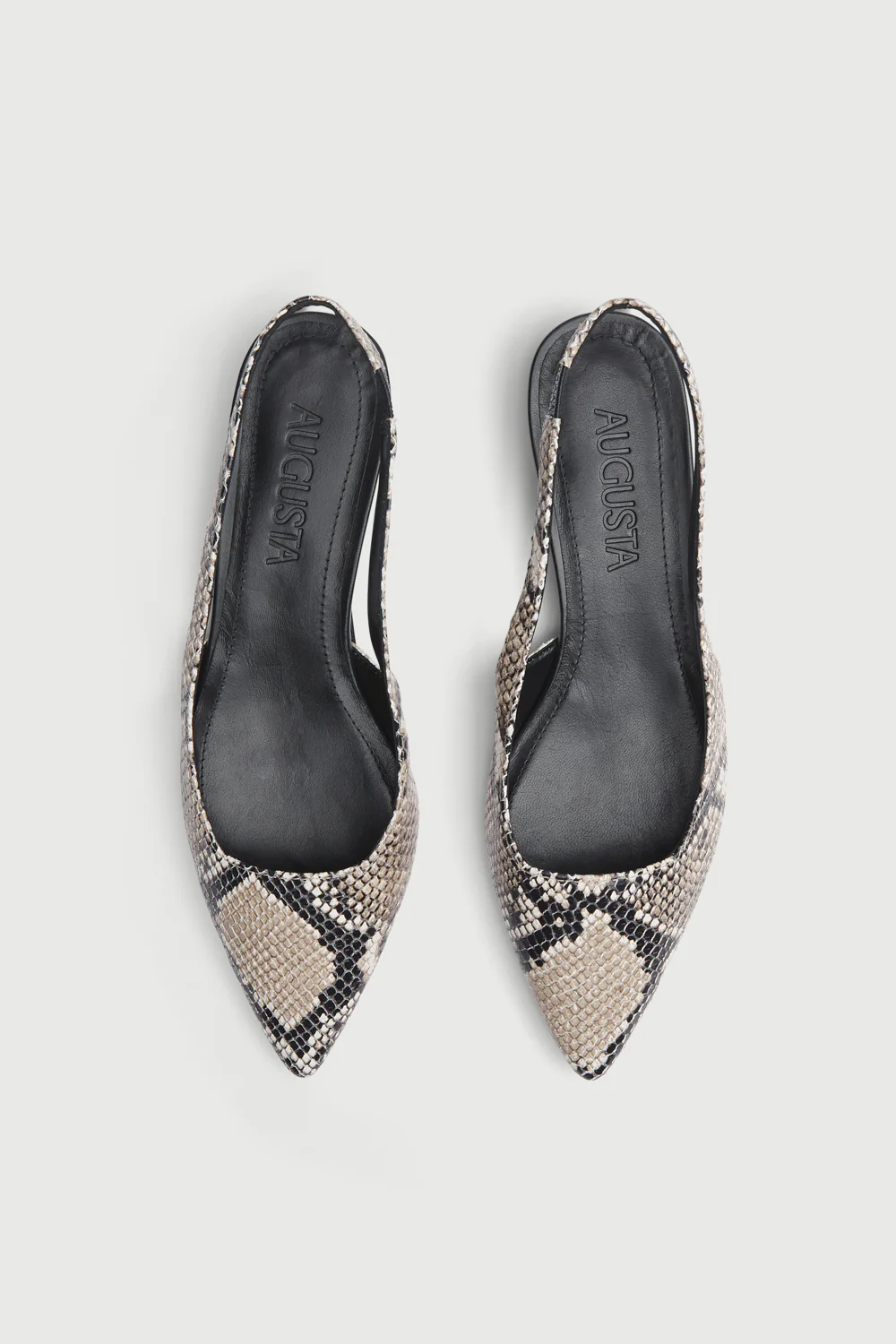 Harper Slingback Flats in Snake Print Leather - Image 5