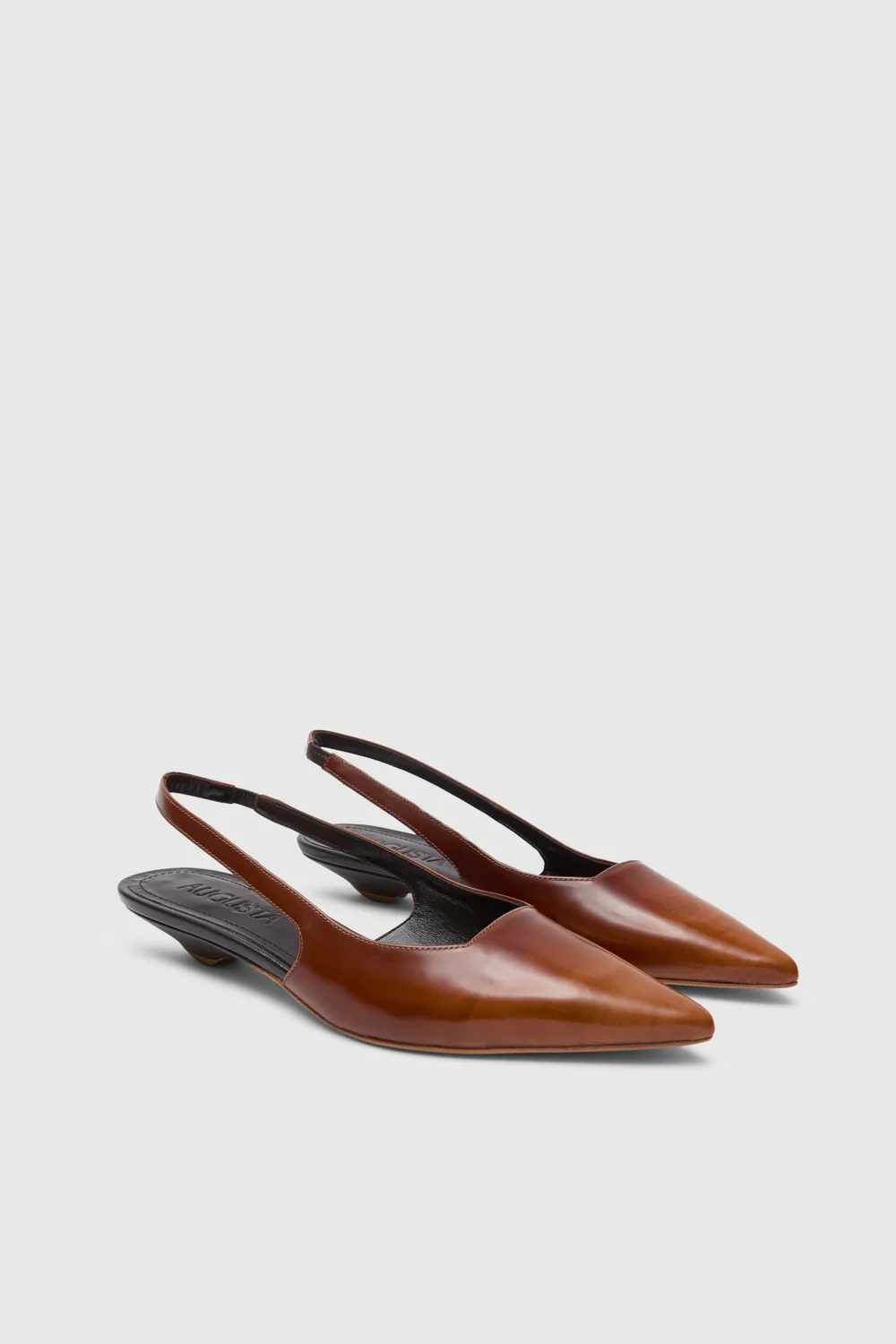 Harper Slingback Flats in Caramel Brushed Leather - Image 3