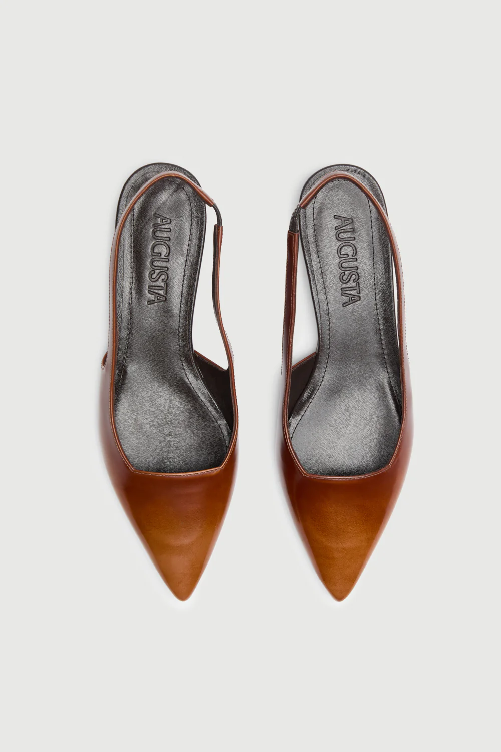 Harper Slingback Flats in Caramel Brushed Leather - Image 5