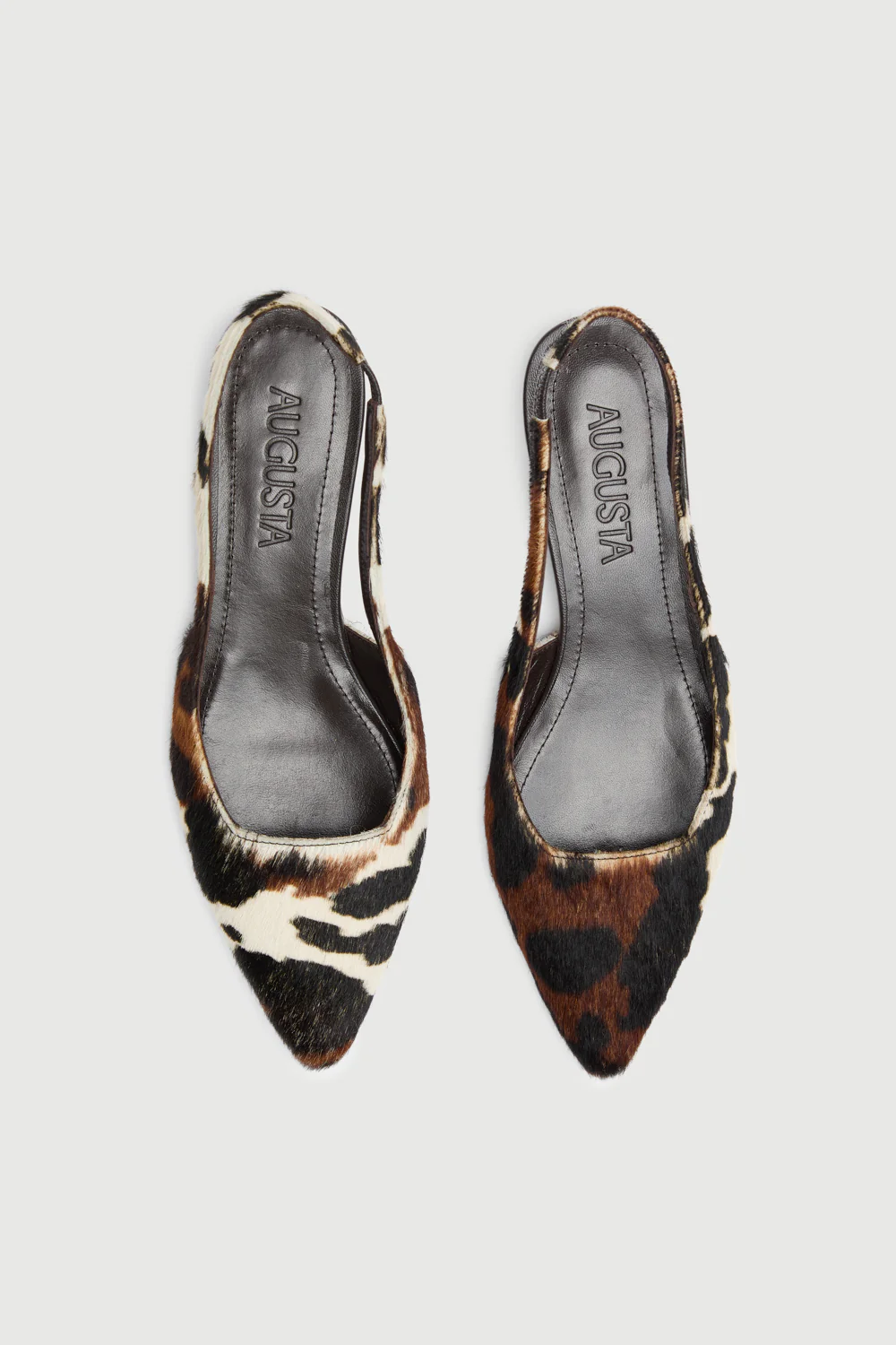 Harper Slingback Flats in Dark Cow Calf Hair - Image 5