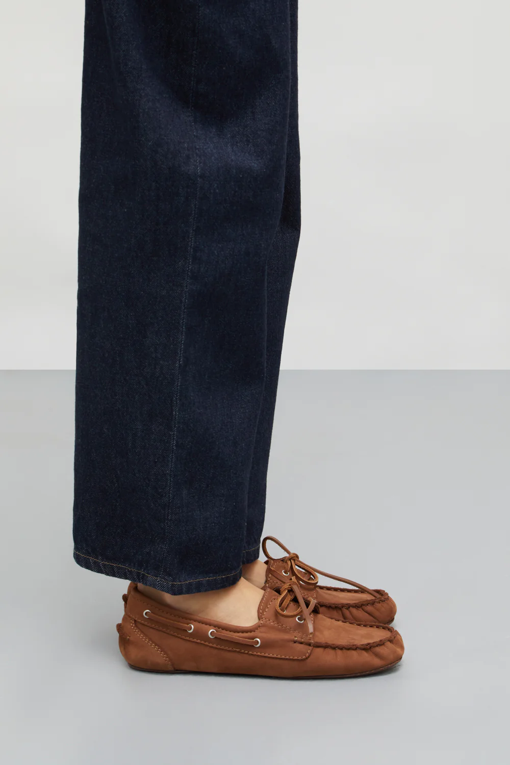 Ivy Boat Shoes in Caramel Nobuk - Image 6