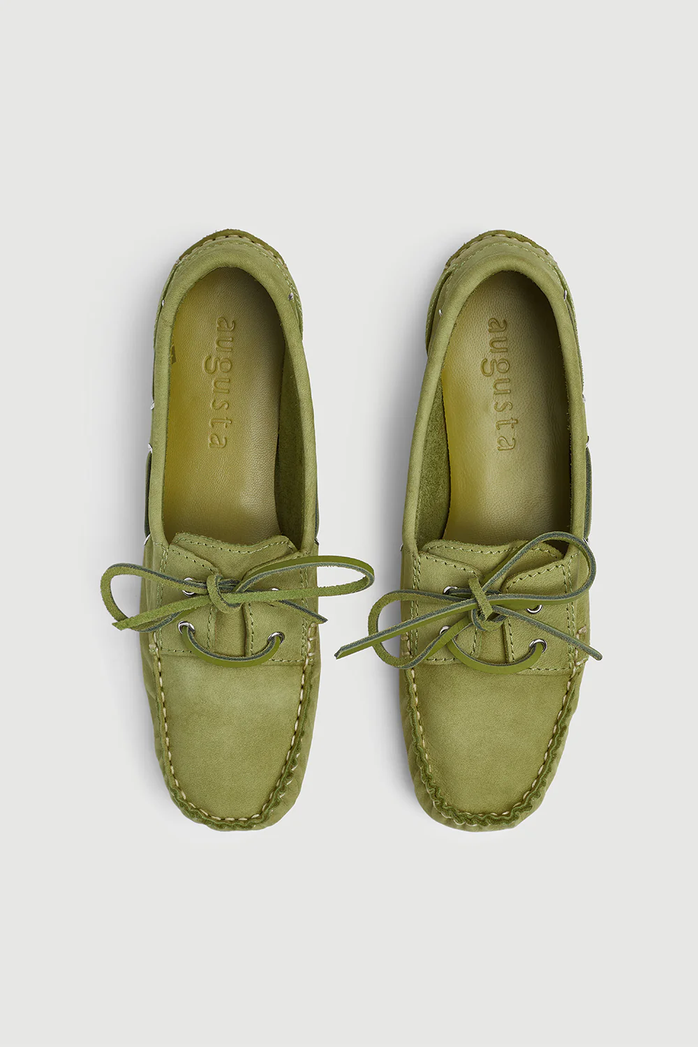 Ivy Boat Shoes in Green Nobuk - Image 5