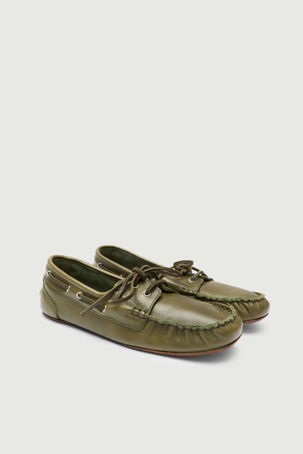 Ivy loafers in Khaki Leather - Image 3