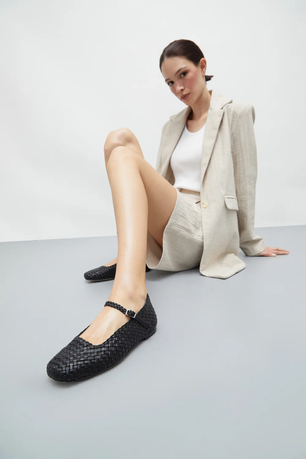 Julieta Mary Janes in Black Braided Leather - Image 5