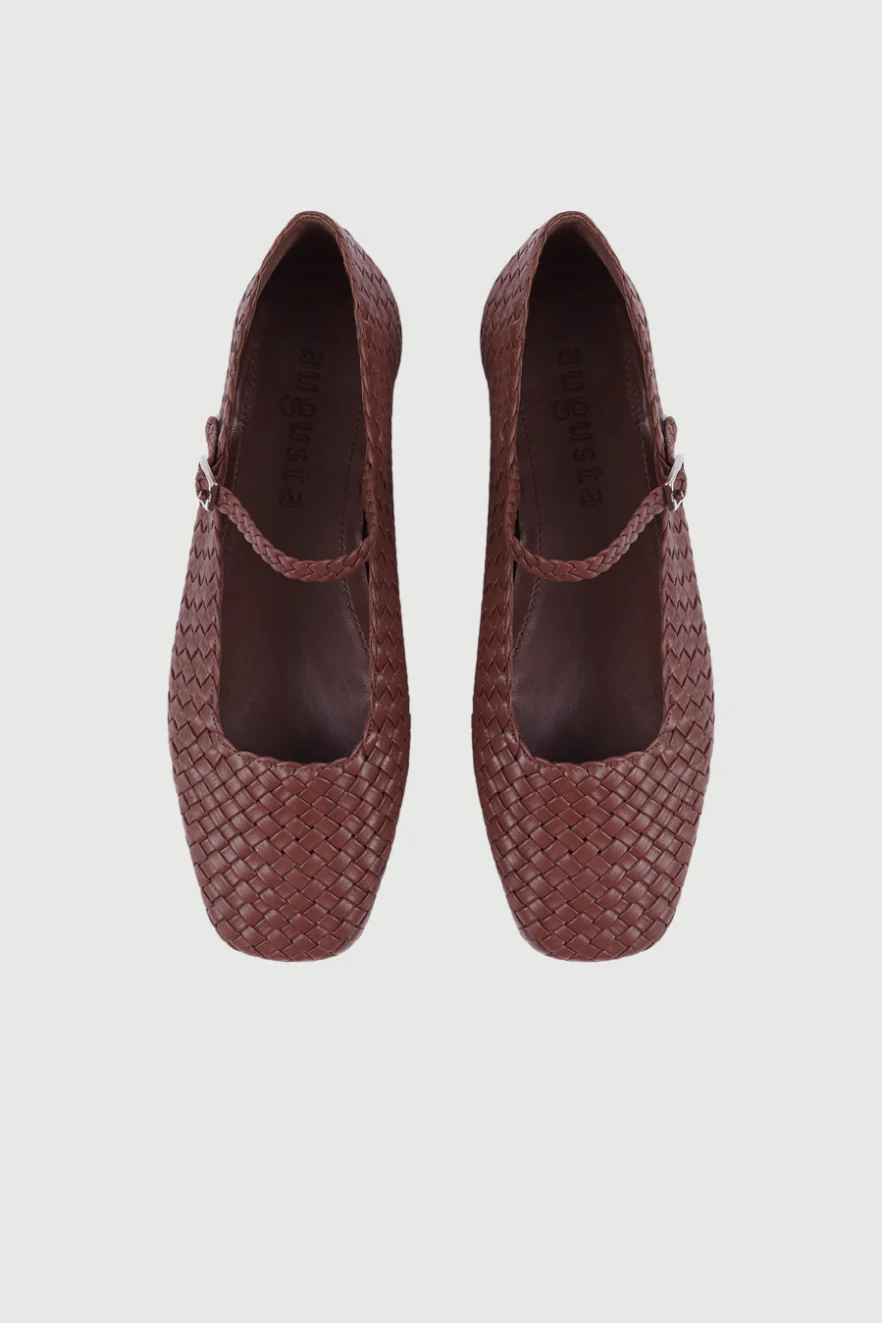 Julieta Mary Janes in Chocolate Braided Leather - Image 5