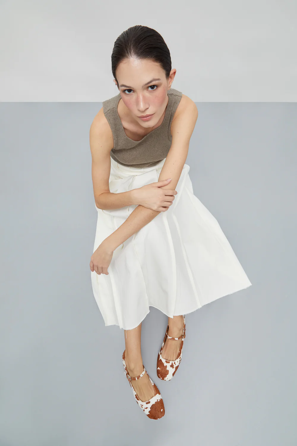 Julieta Mary Janes in Cow Print Calf Hair - Image 4