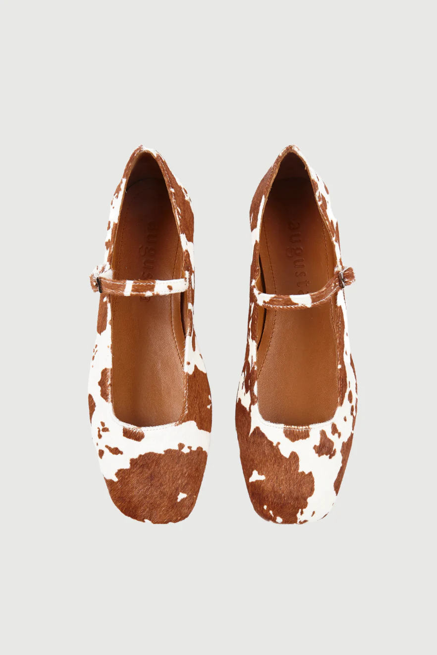 Julieta Mary Janes in Cow Print Calf Hair - Image 5