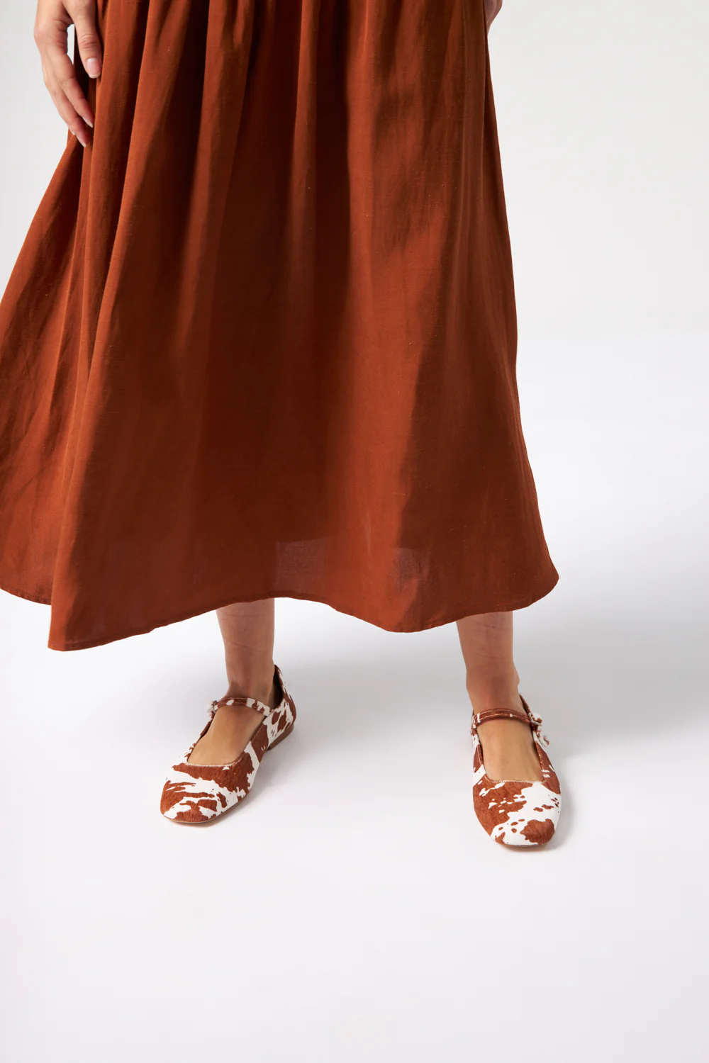 Julieta Mary Janes in Cow Print Calf Hair - Image 6